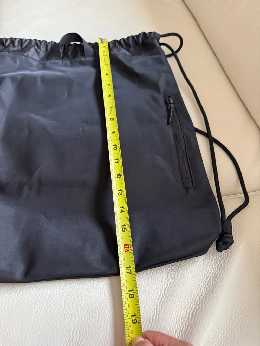 lululemon athletica Black Drawstring Tote with Interior Pocket